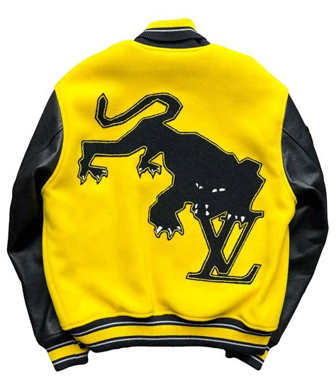 louis vuitton varsity jacket yellow|louis vuitton embroidered varsity jacket.